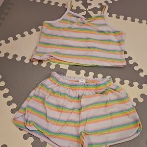 Kids Rainbow Striped Matching Set